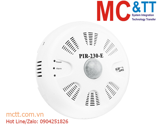 Cảm biến phát hiện chuyển động (PIR) 4m + đo nhiệt độ + độ ẩm kết nối RS-485 + Ethernet PoE ICP DAS PIR-230-E CR