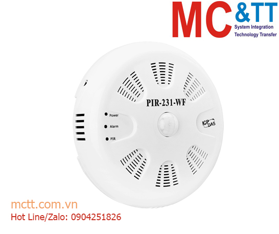 Cảm biến phát hiện chuyển động (PIR) 10 m+ đo nhiệt độ + độ ẩm kết nối RS-485 + Ethernet PoE + WiFi ICP DAS PIR-231-WF CR