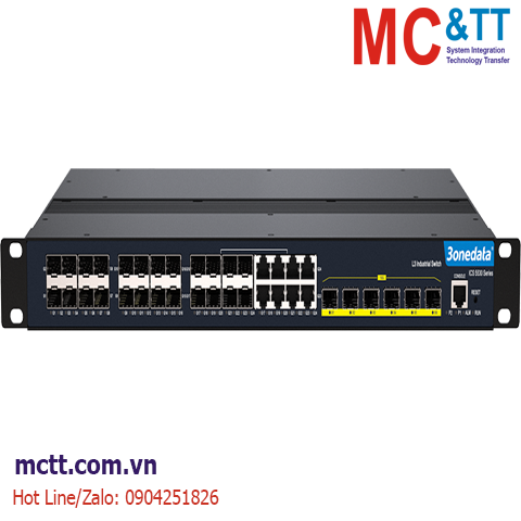 ICS5530-16GS8GC6XS-2P(18-72VDC): Switch công nghiệp quản lý Layer 3 với 6 cổng 10Gb SFP+ + 8 cổng Gigabit Combo + 16 cổng Gigabit SFP