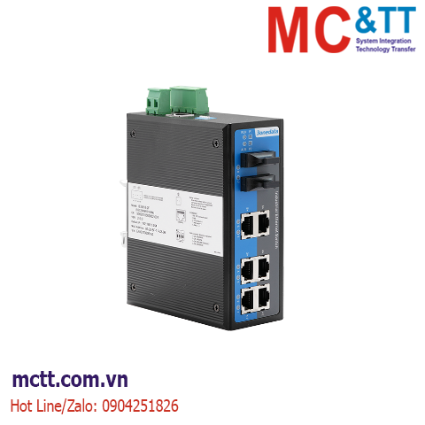 Switch công nghiệp quản lý 6 cổng Ethernet + 2 cổng quang 3Onedata IES618-2F-2P48